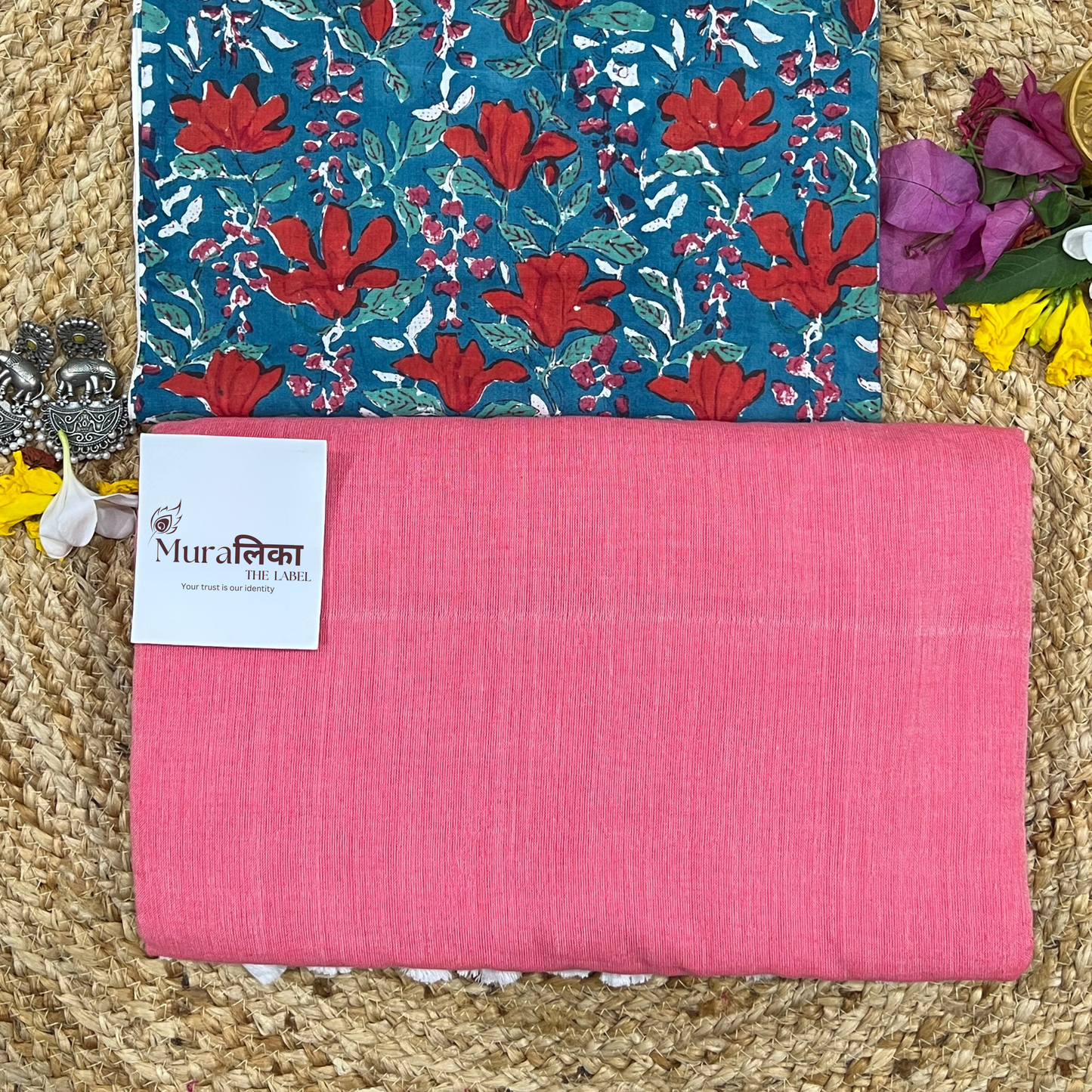 Muralika Peach Handloom Saree