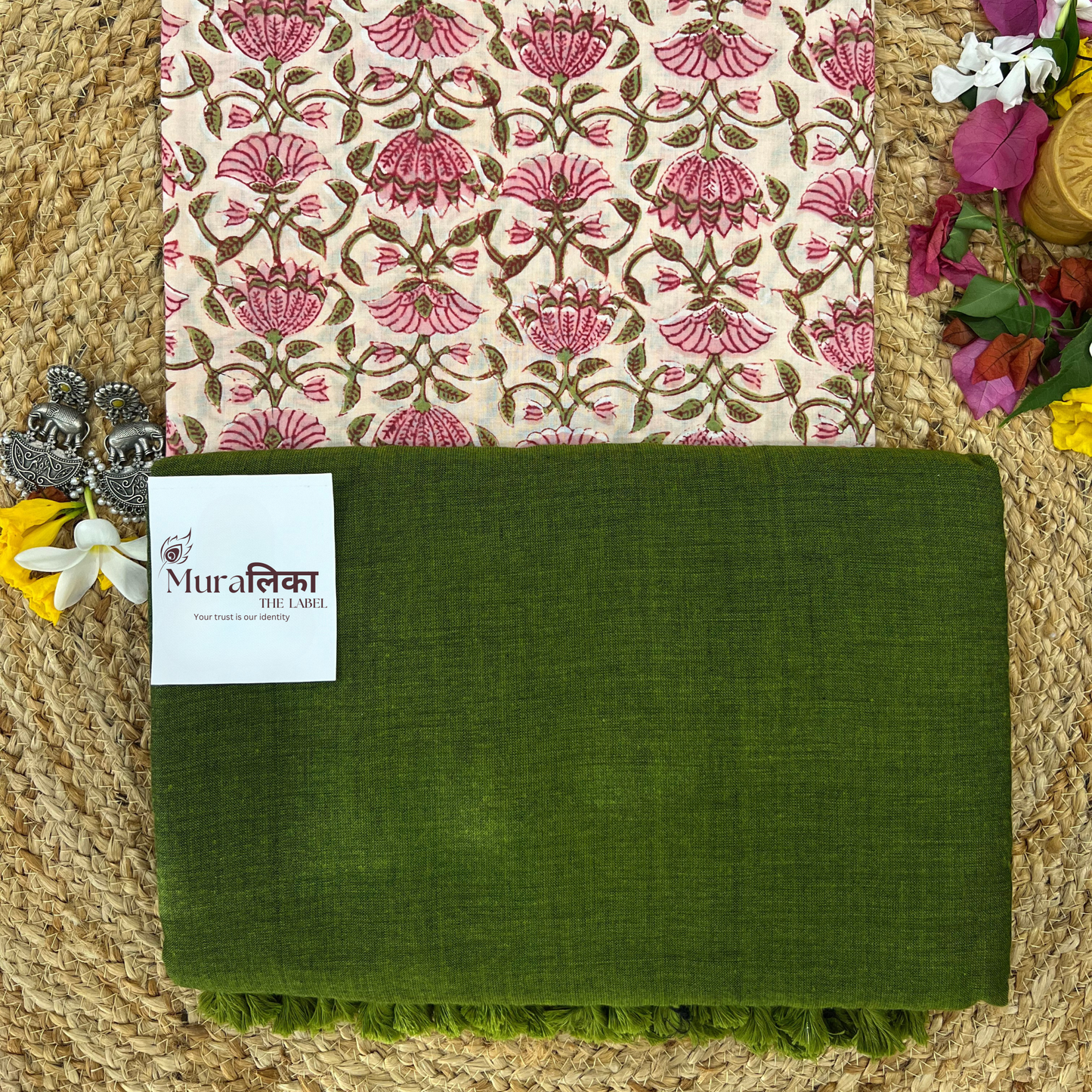 Muralika Mehendi Green Handloom Saree