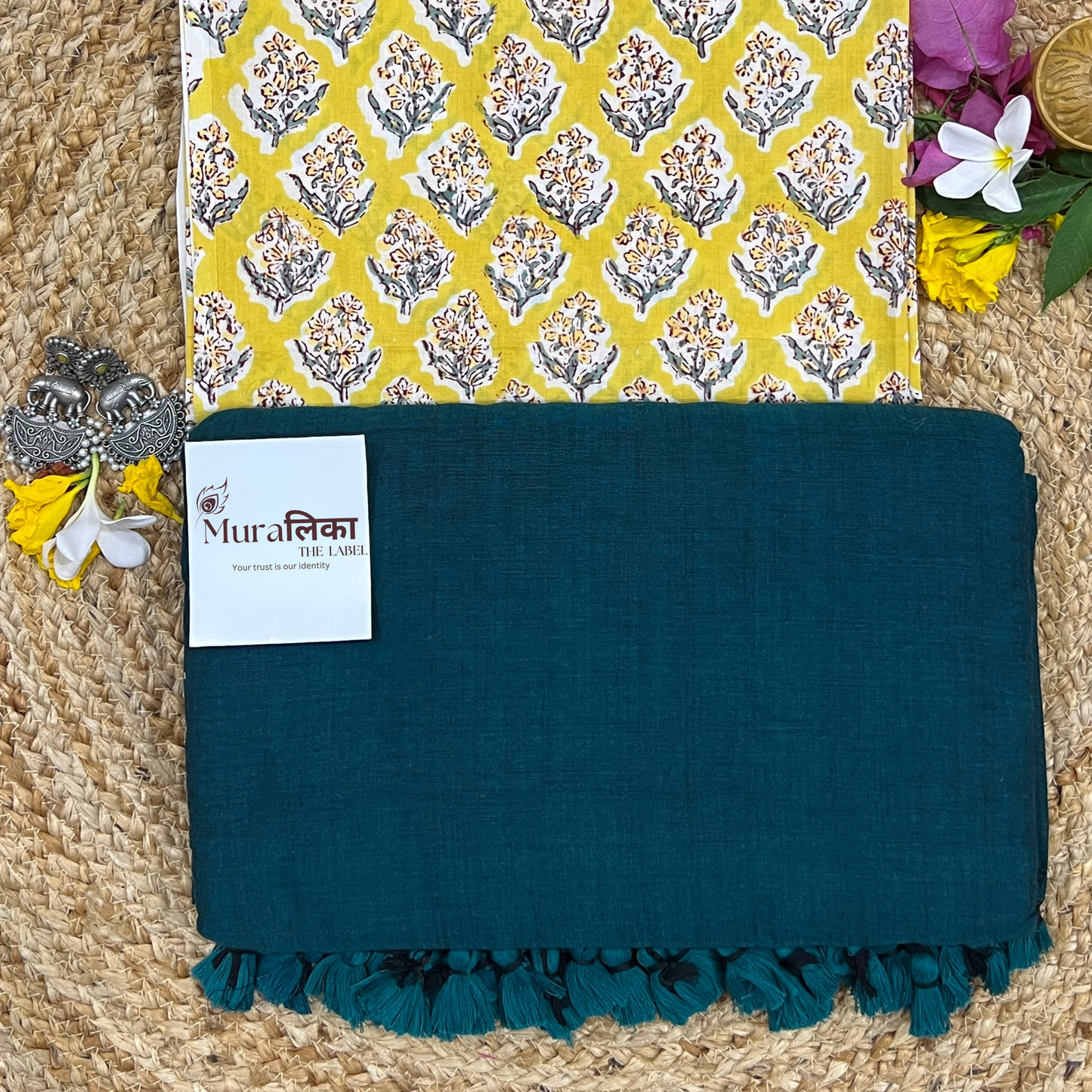 Muralika Rama Green Handloom Saree