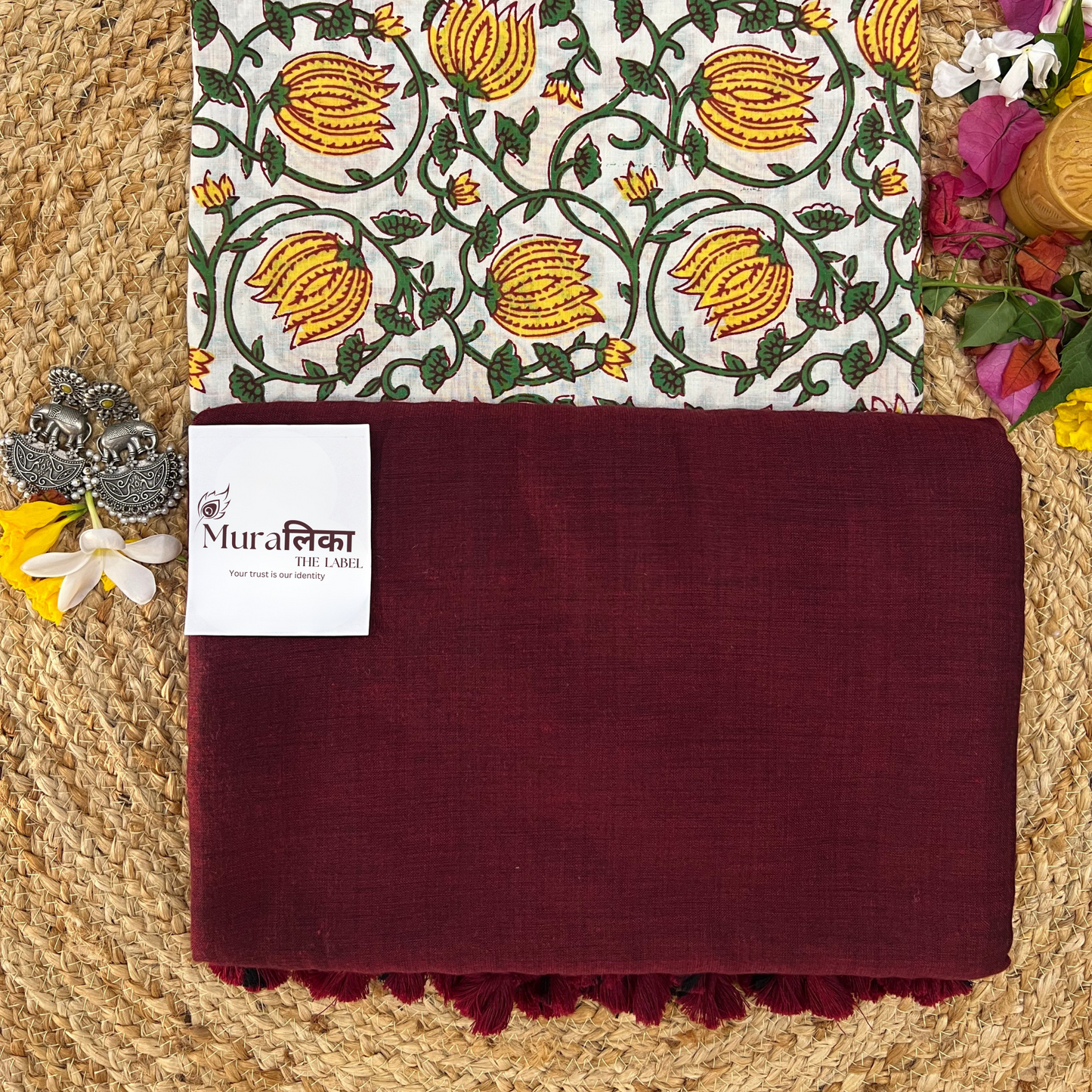 Muralika Light Maroon Handloom Saree