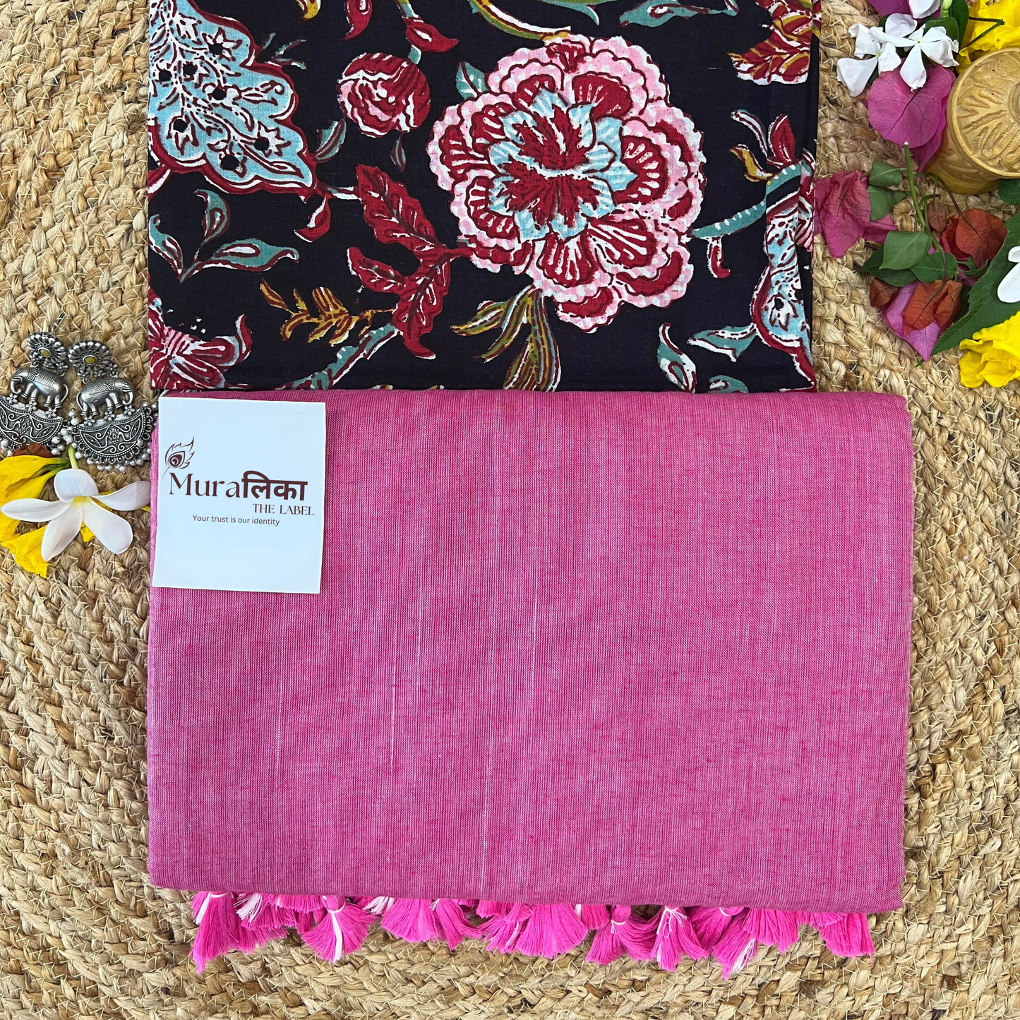 Muralika Rose Pink Handloom SareeMuralika