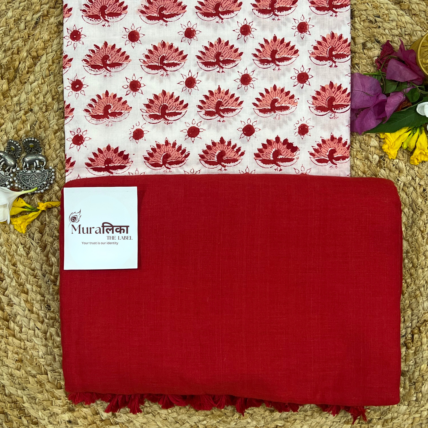 Muralika Red Handloom Saree