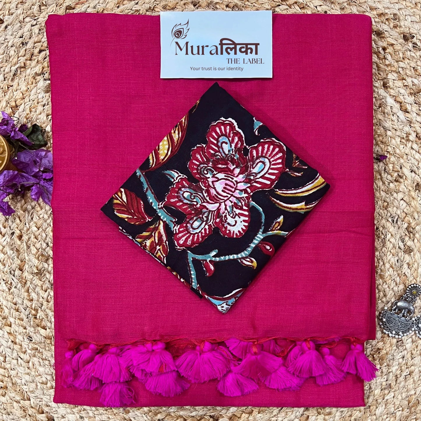 Muralika Queen Pink Handloom Saree - Muralika the label