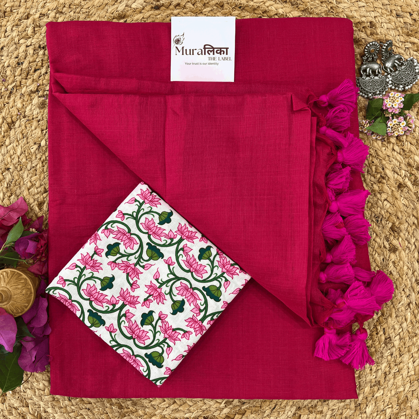 Muralika Queen Pink Handloom Saree
