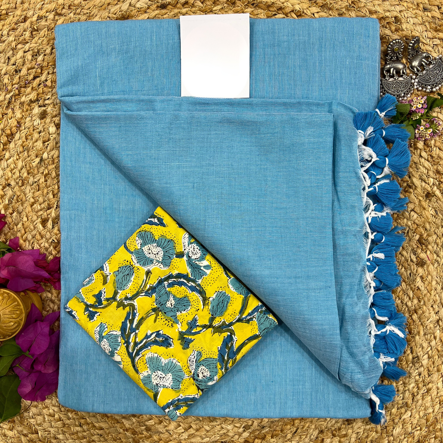 Muralika Sky Blue Handloom Saree