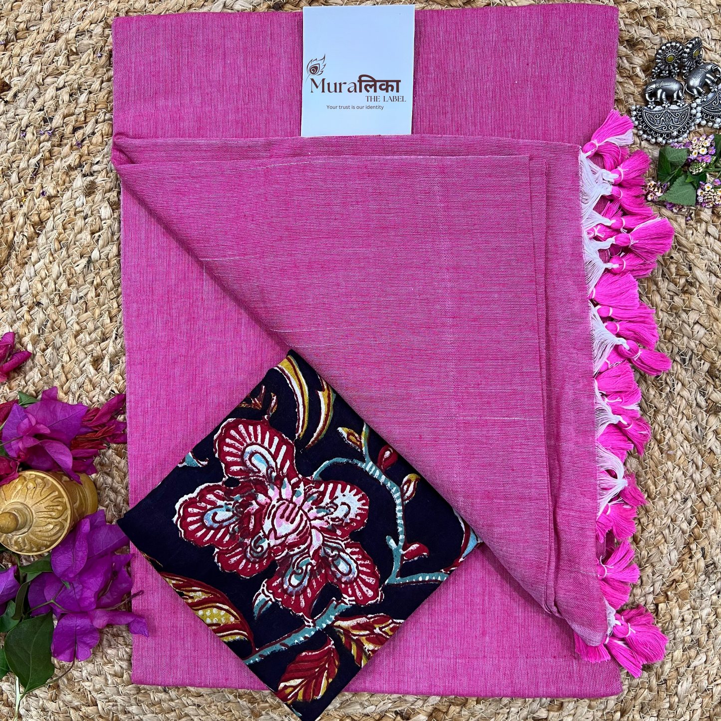 Muralika Rose Pink Handloom SareeMuralika