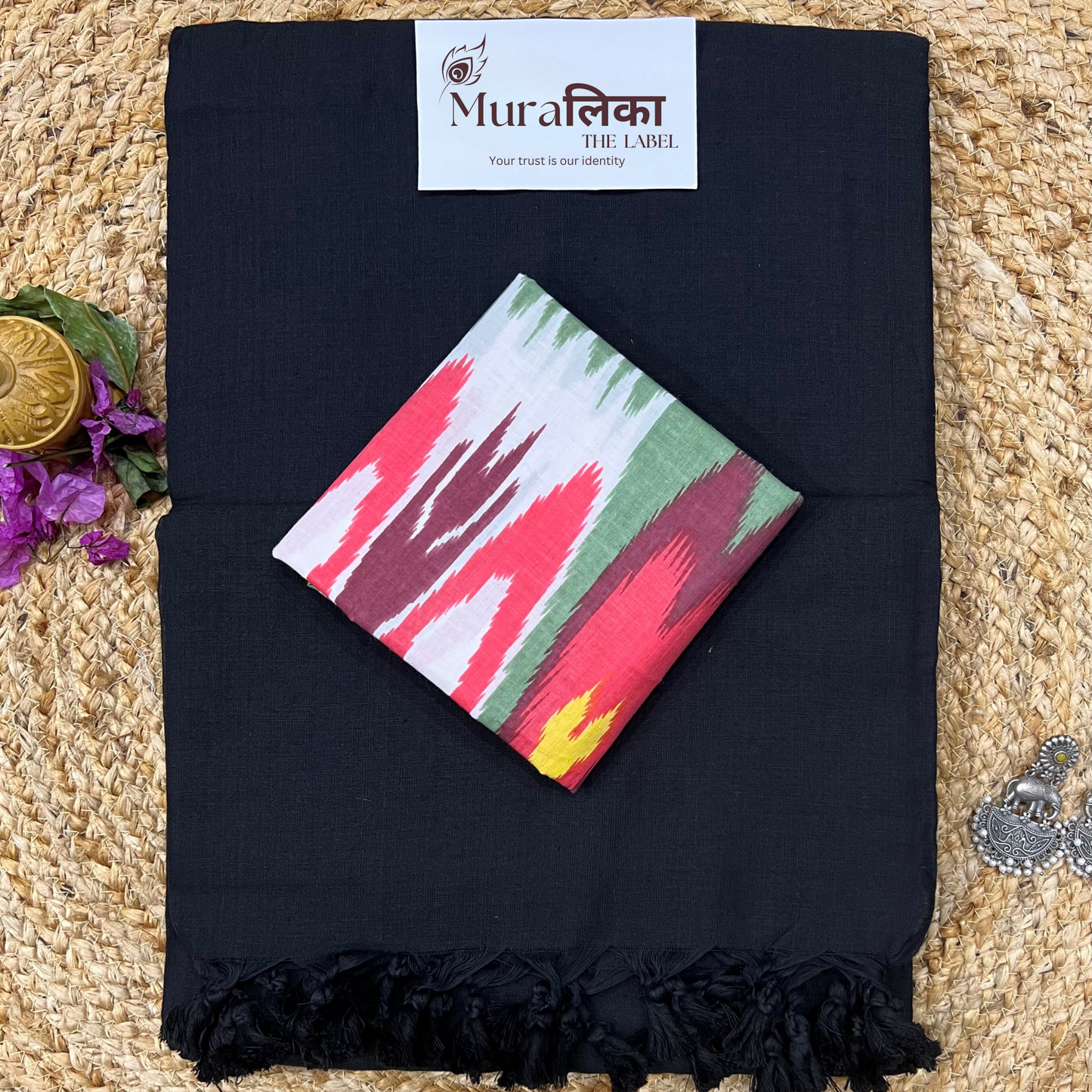 Muralika Black Handloom Saree