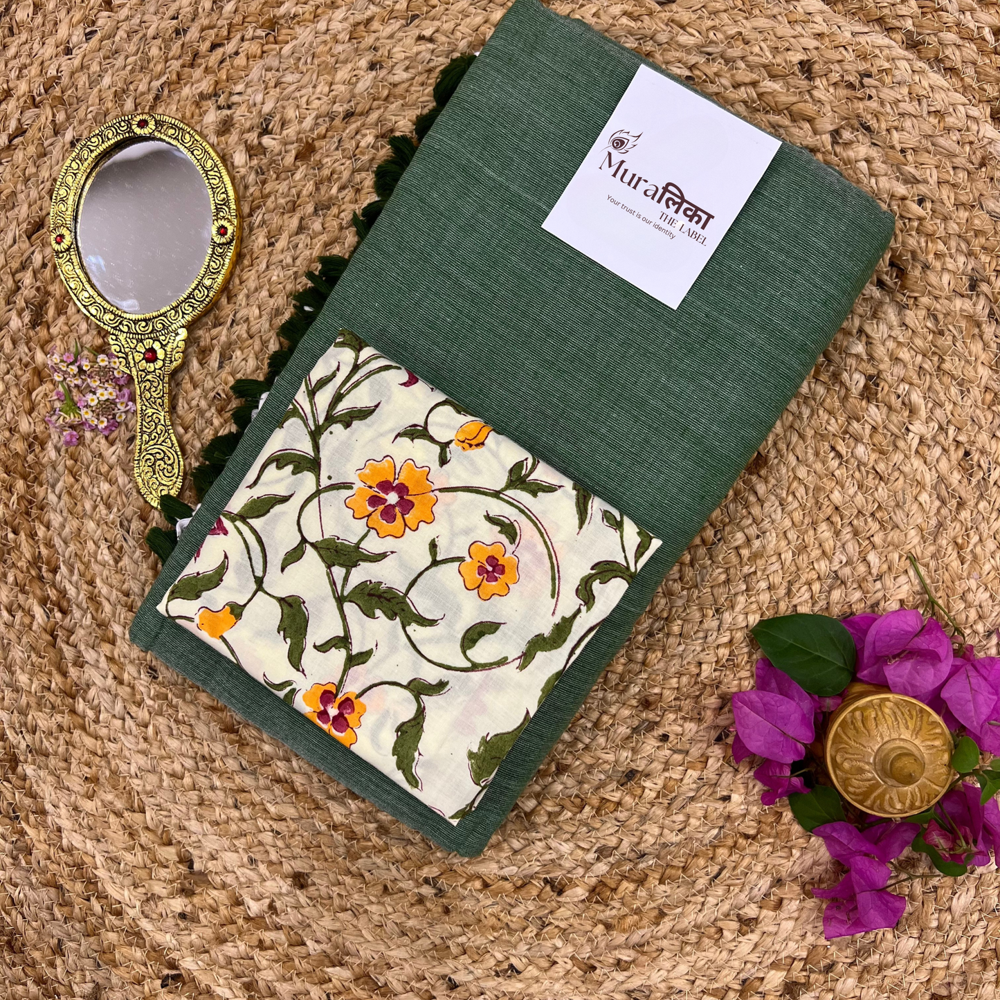 Muralika Leaf Green Handloom Saree