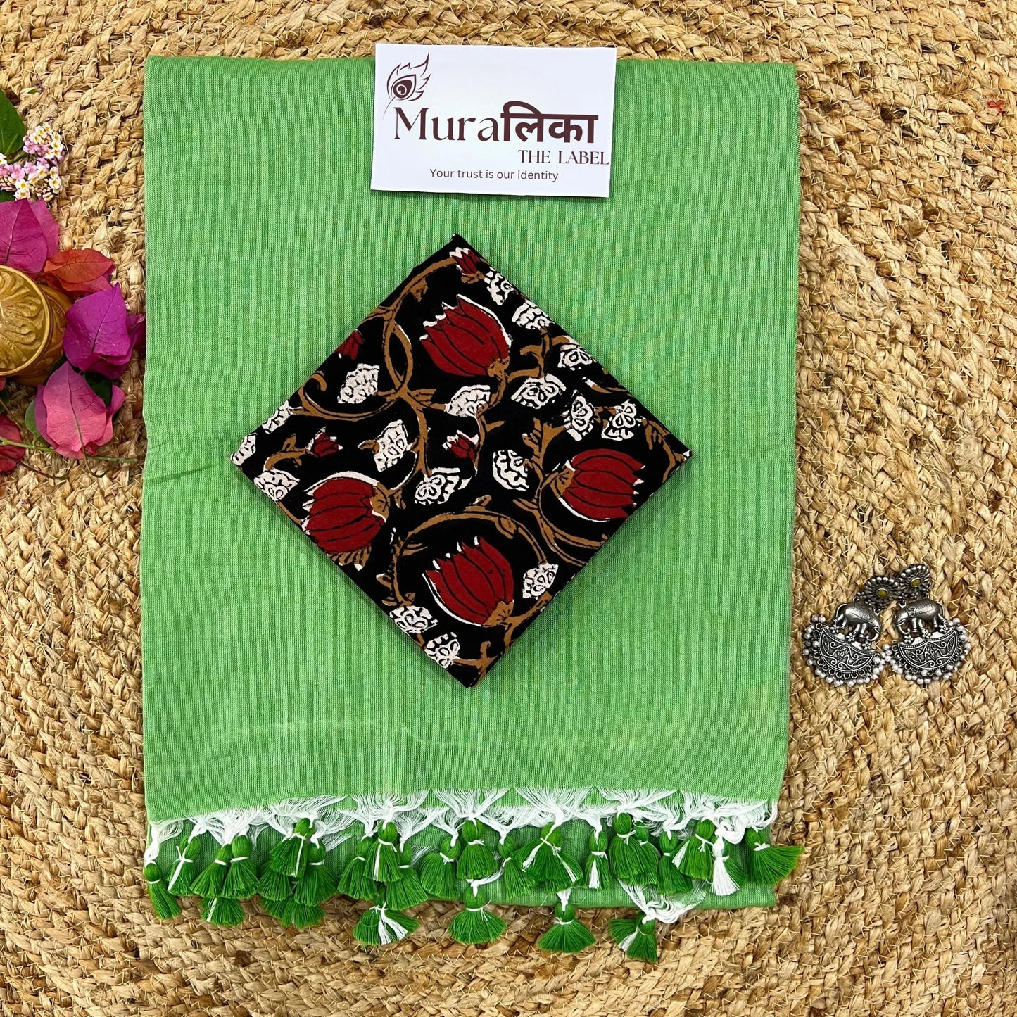 Muralika Light Green Handloom Saree - Muralika the label