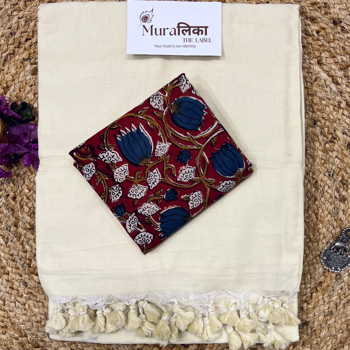 Muralika Off White Handloom Saree