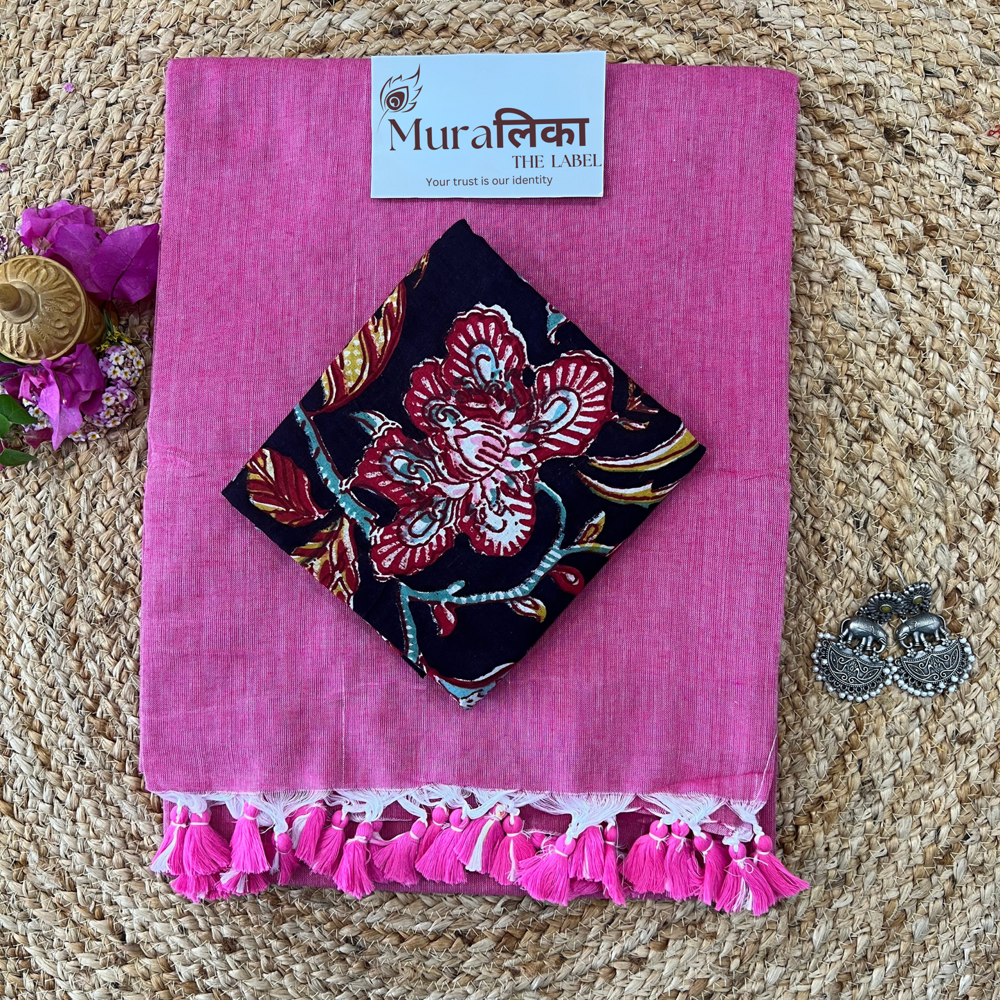 Muralika Rose Pink Handloom SareeMuralika