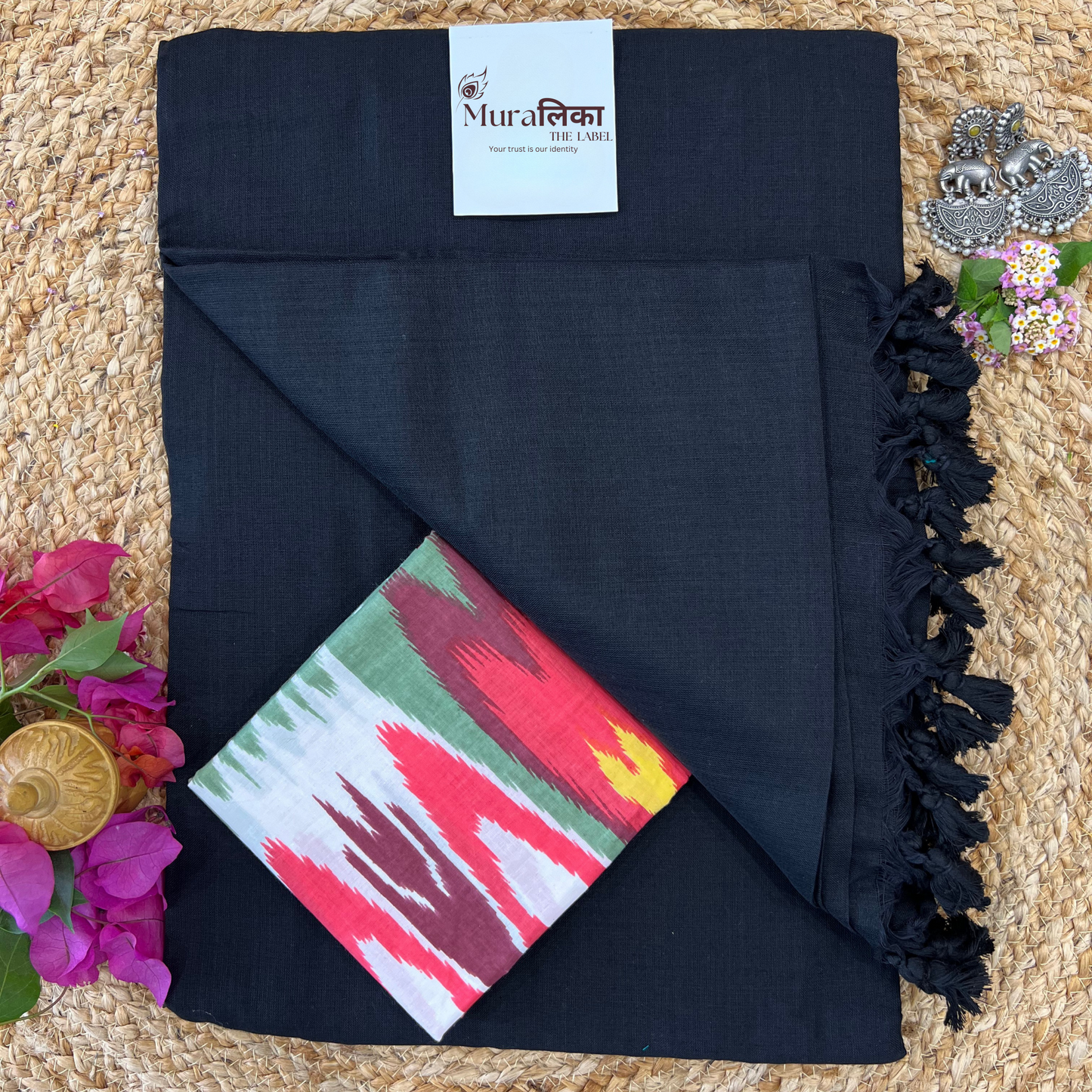 Muralika Black Handloom Saree