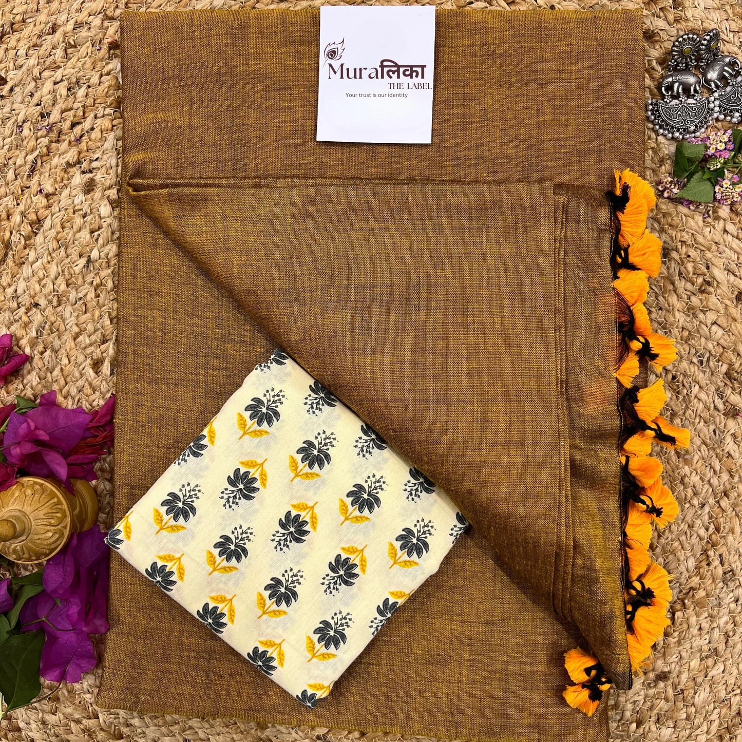 Muralika Mustard Handloom Saree - Muralika the label