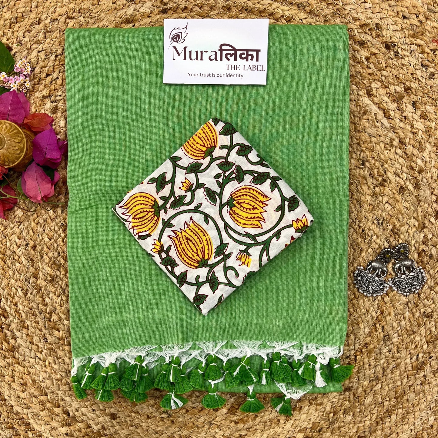 Muralika Light Green Handloom Saree - Muralika the label