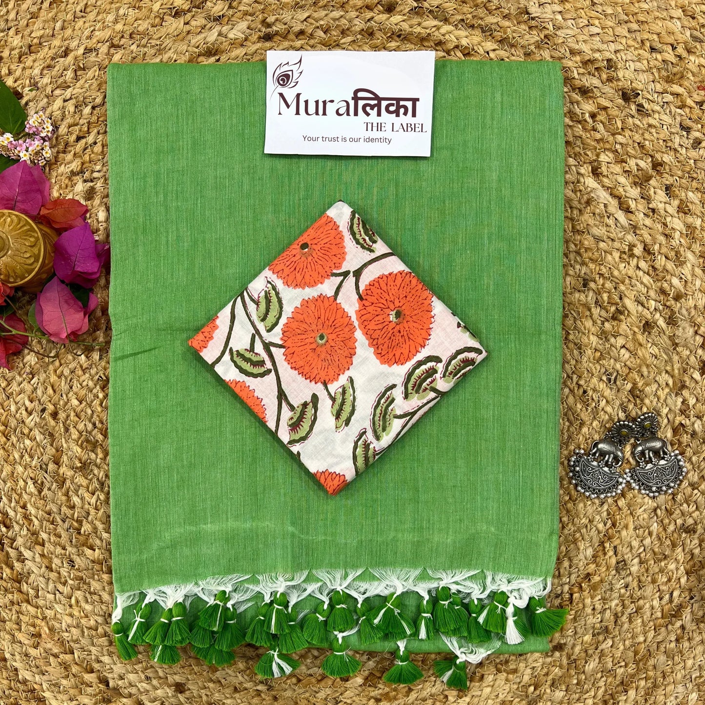 Muralika Light Green Handloom Saree - Muralika the label