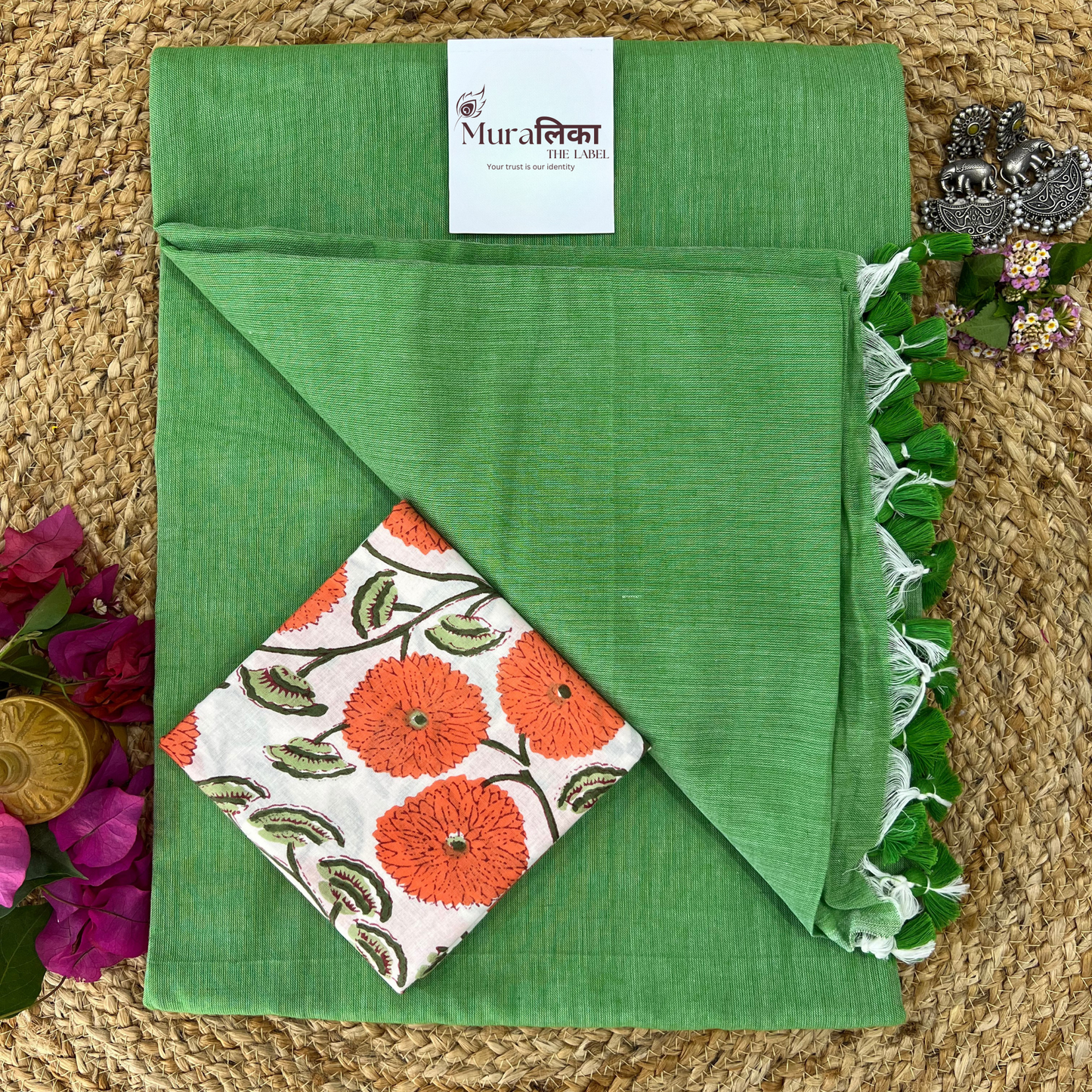 Muralika Light Green Handloom Saree