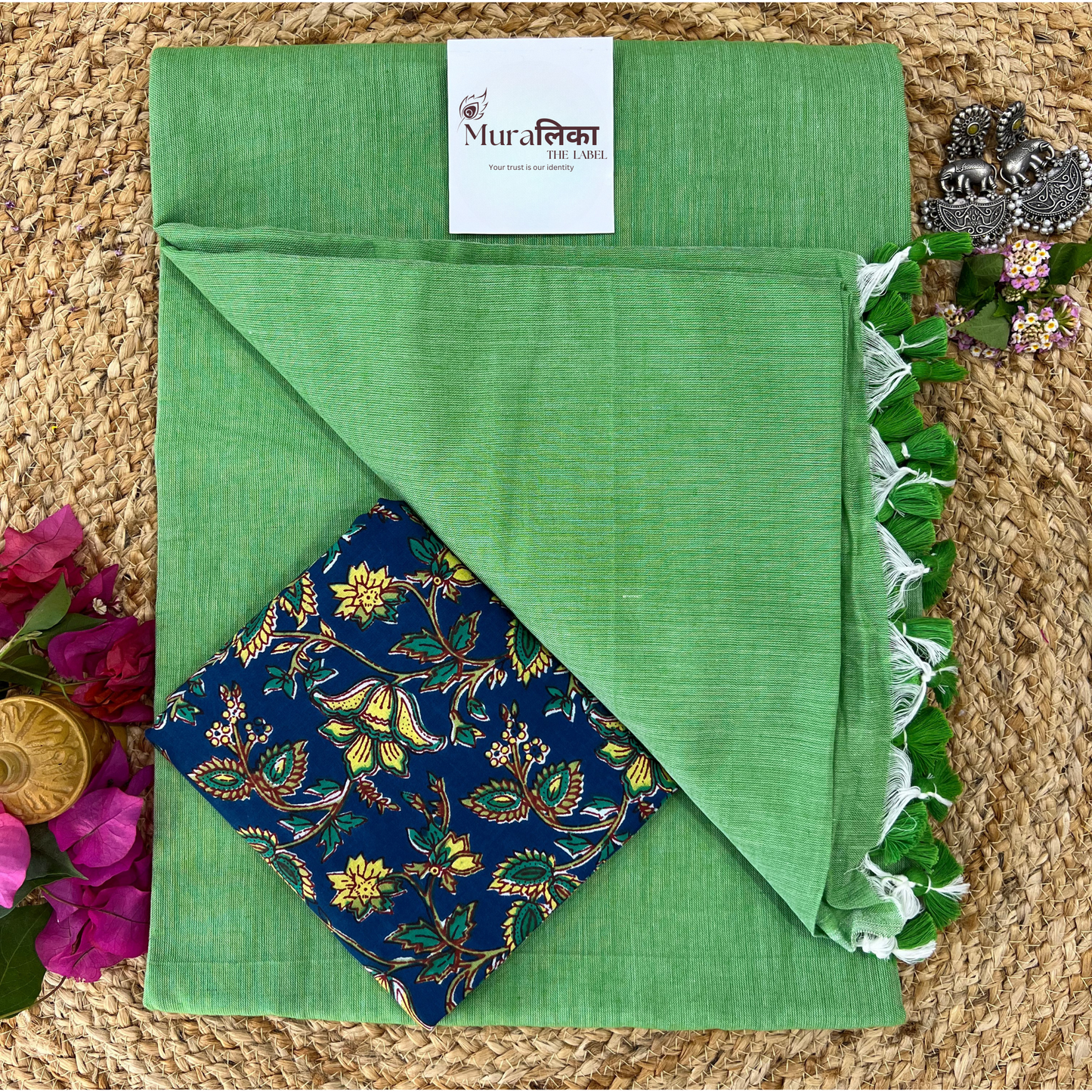 Muralika Light Green Handloom Saree