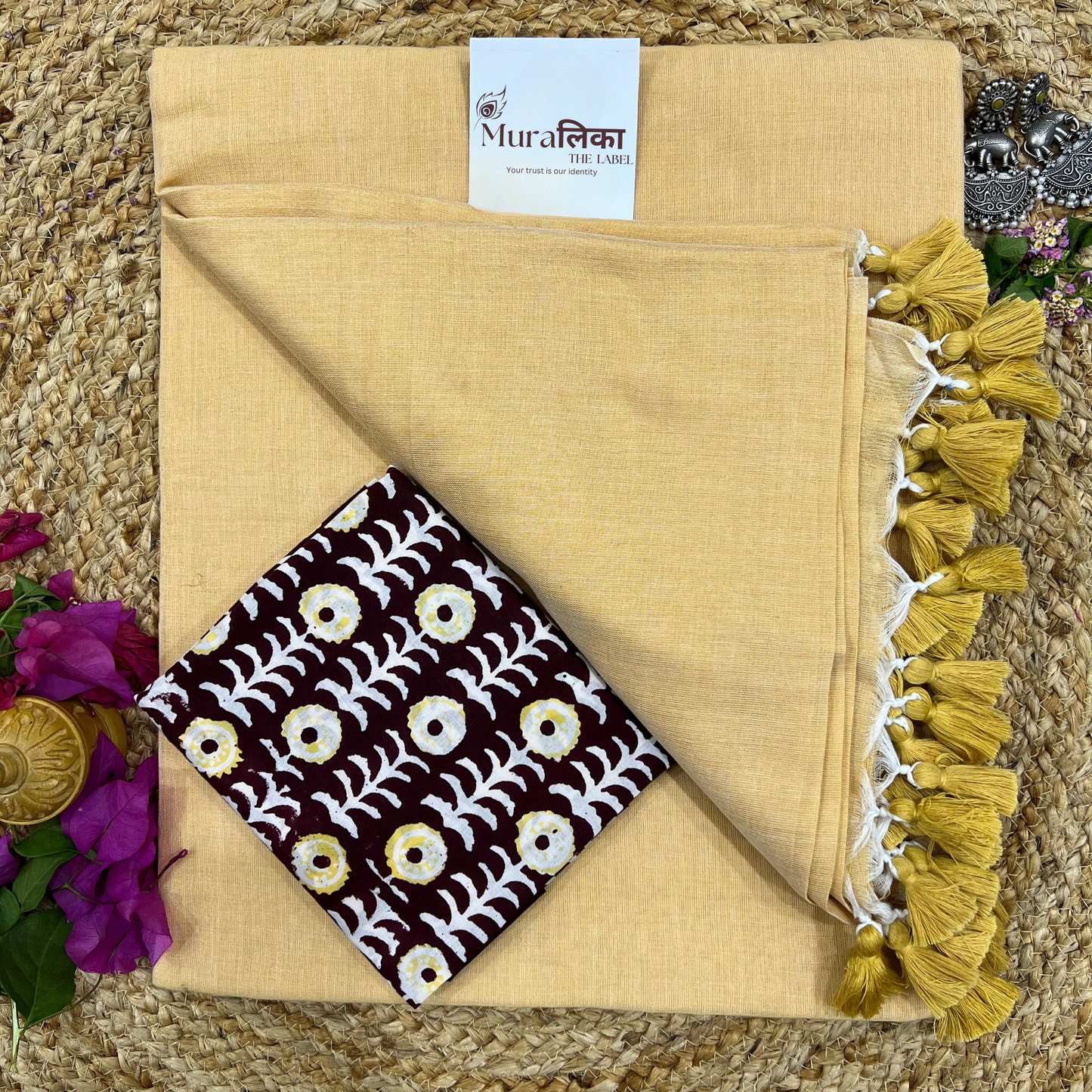 Muralika Fawn Handloom Saree
