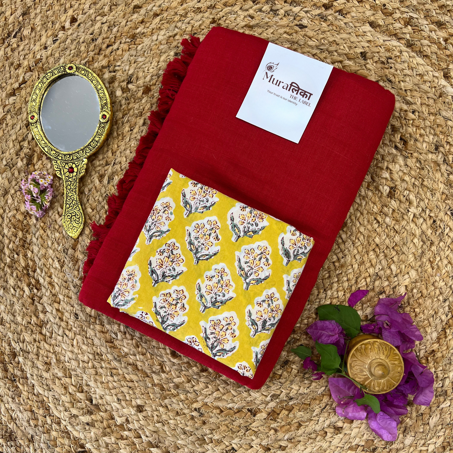 Muralika Red Handloom Saree