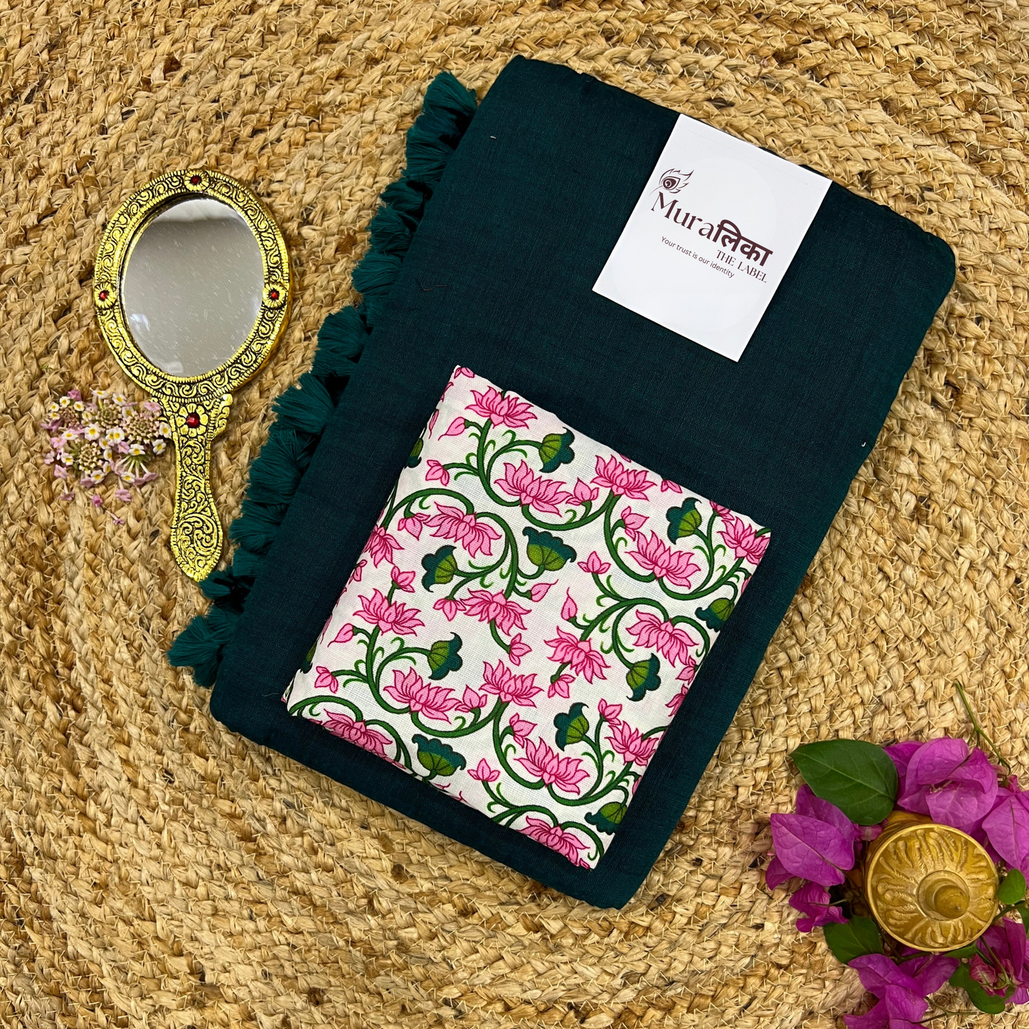 Muralika Rama Green Handloom Saree