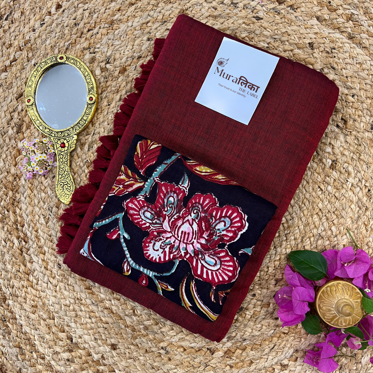 Muralika Light Maroon Handloom Saree