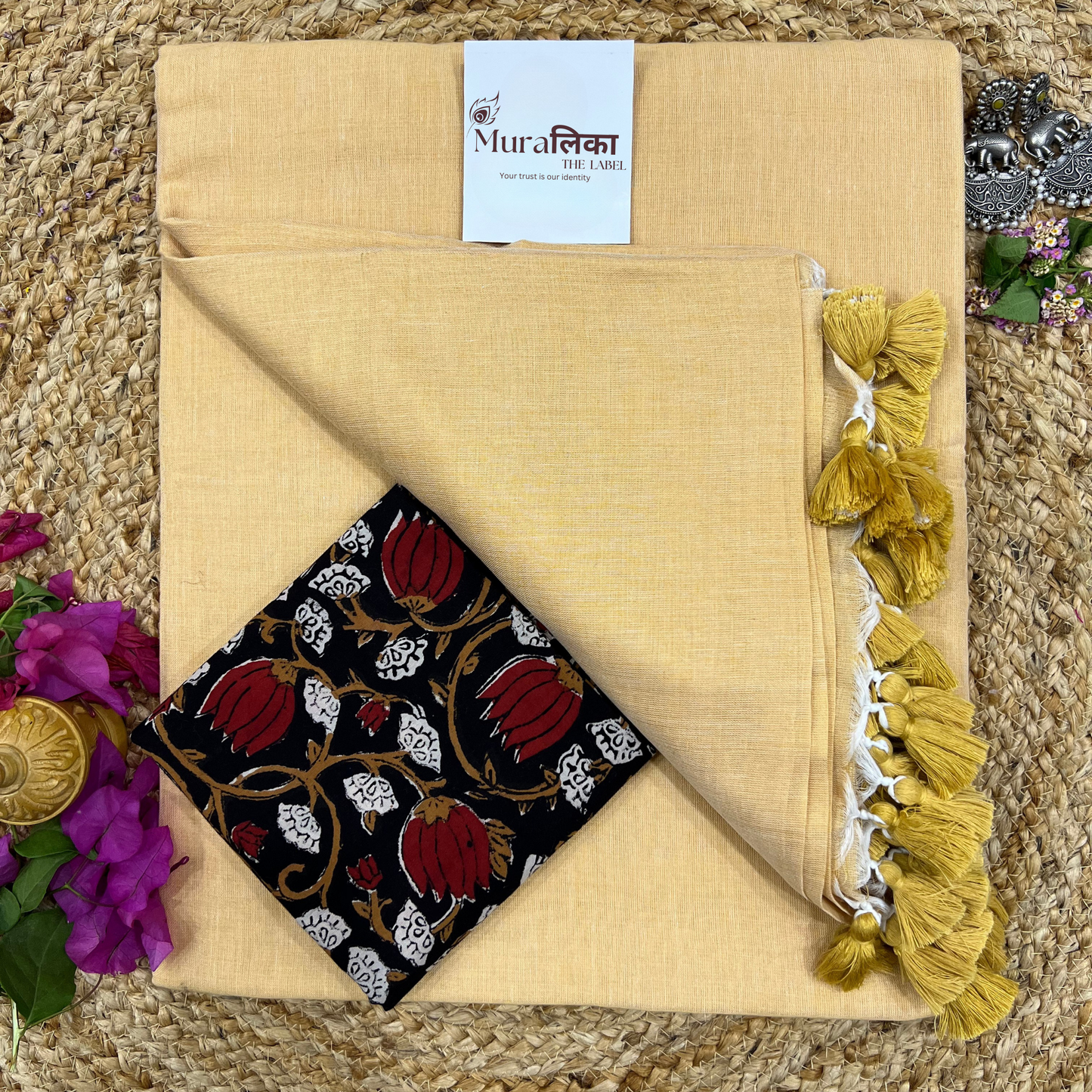 Muralika Fawn Handloom Saree