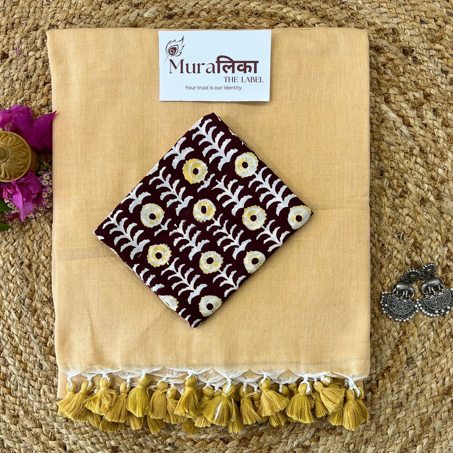 Muralika Fawn Handloom Saree - Muralika the label