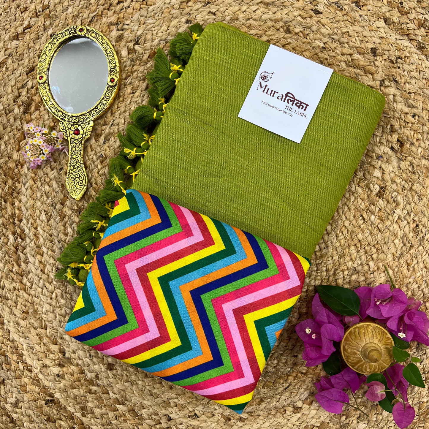 Muralika Light Mehendi Handloom Saree