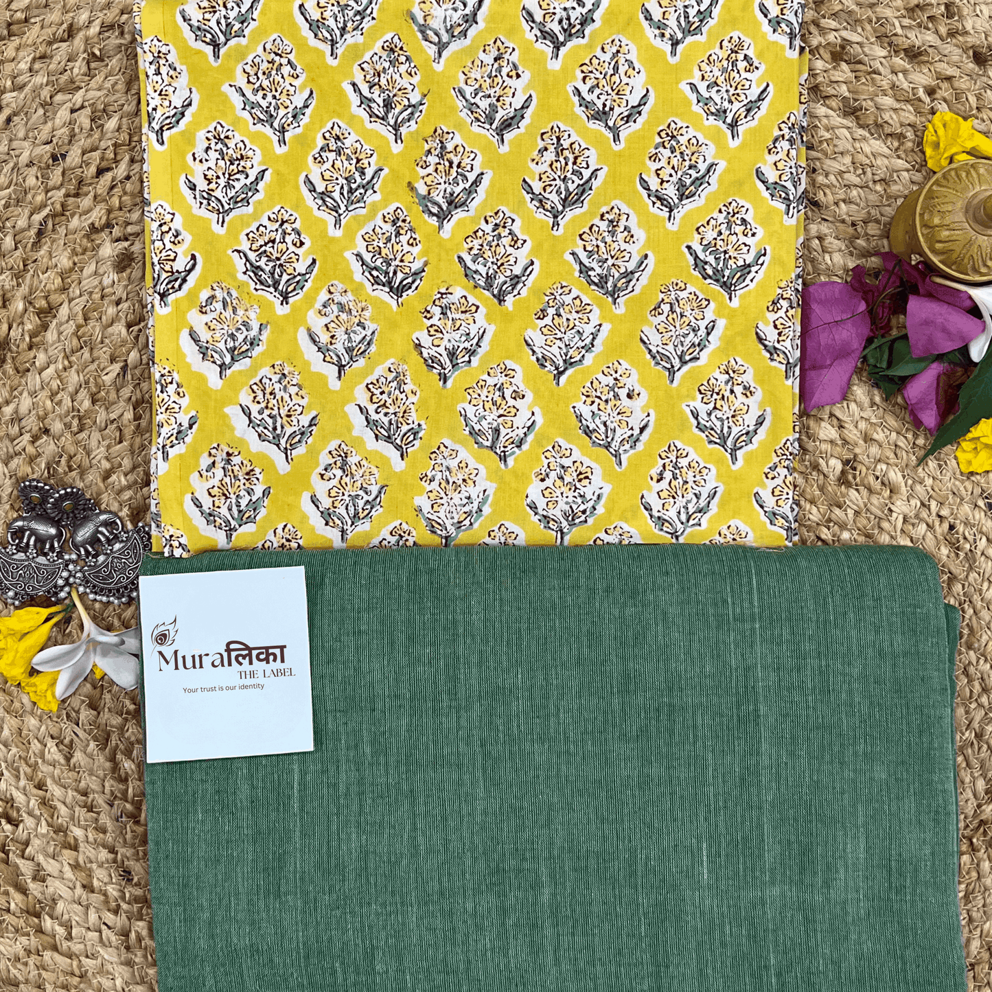 Muralika Leaf Green Handloom Saree