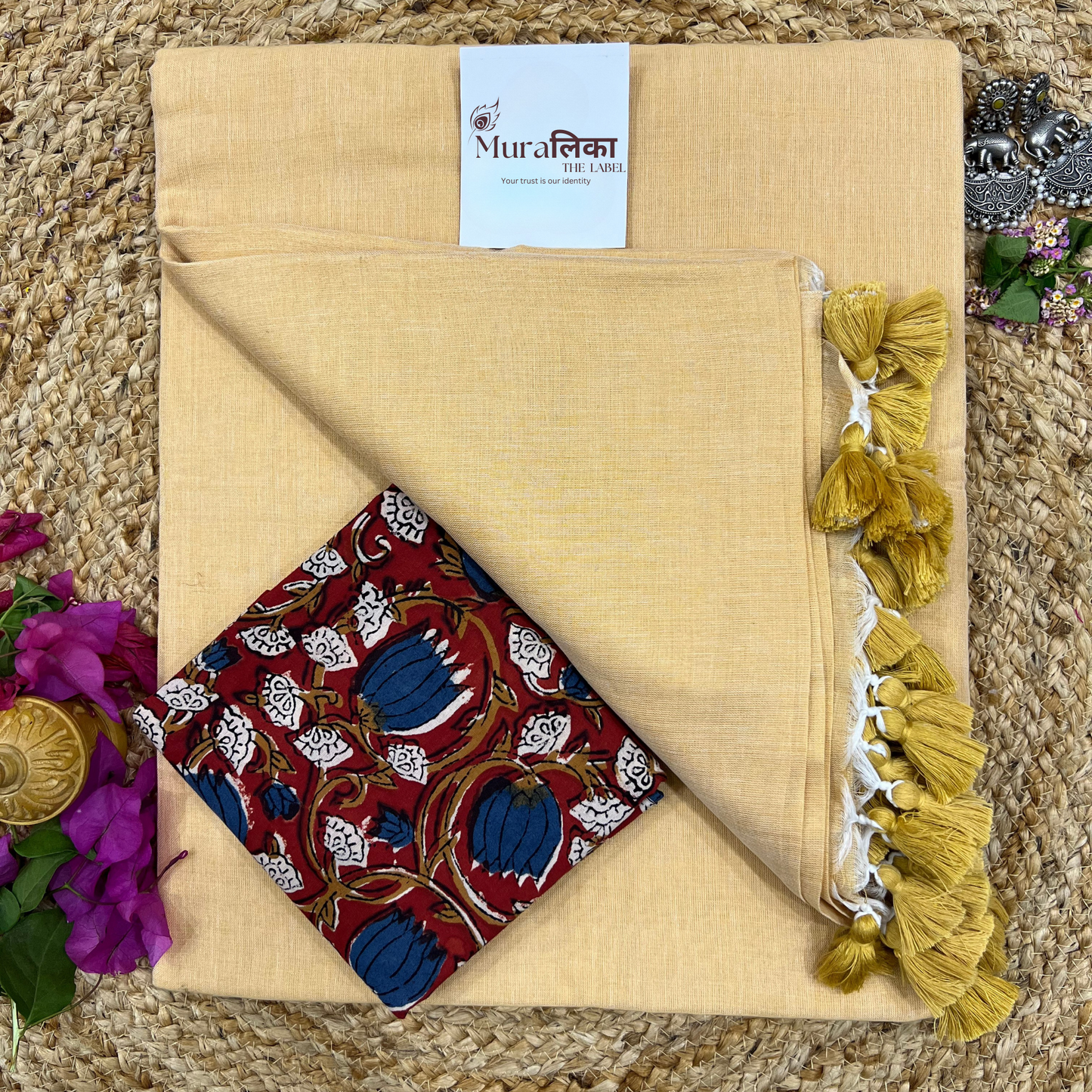 Muralika Fawn Handloom Saree