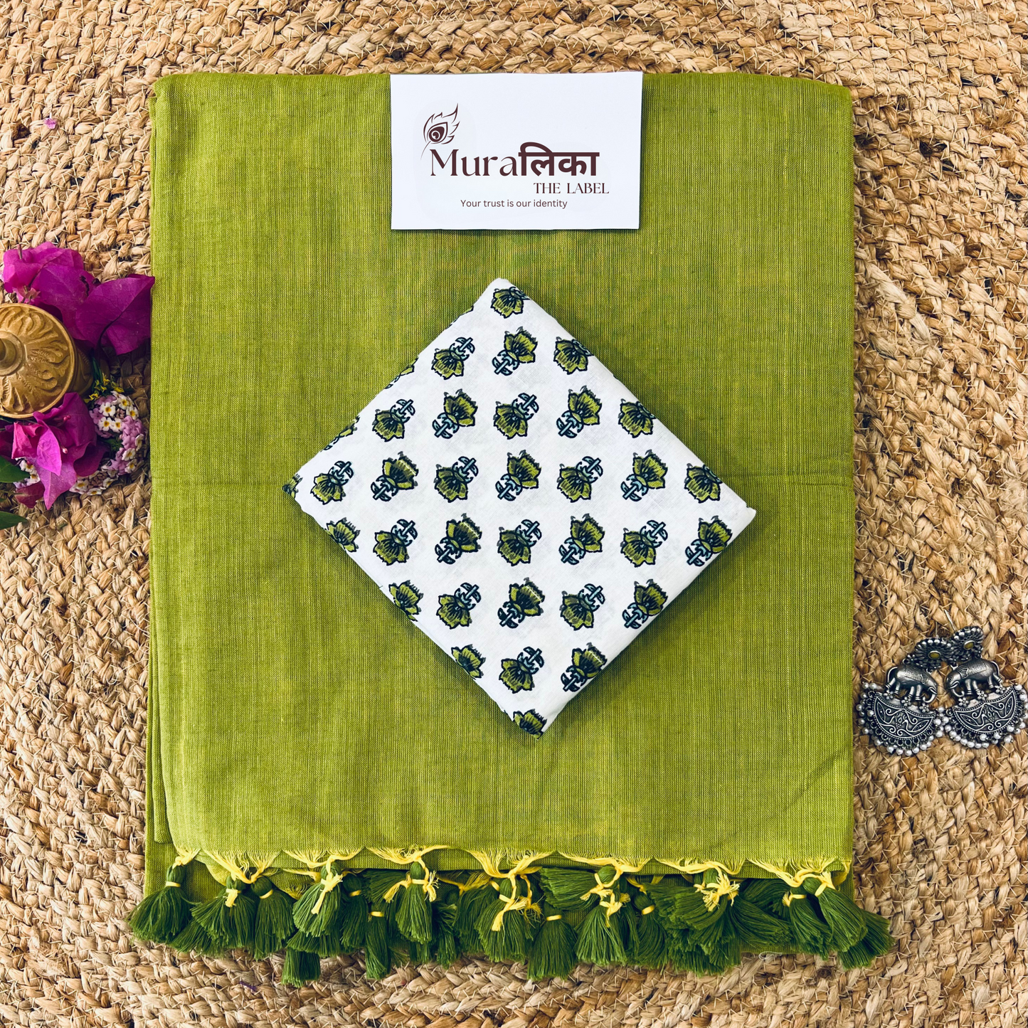 Muralika Light Mehendi Handloom Saree