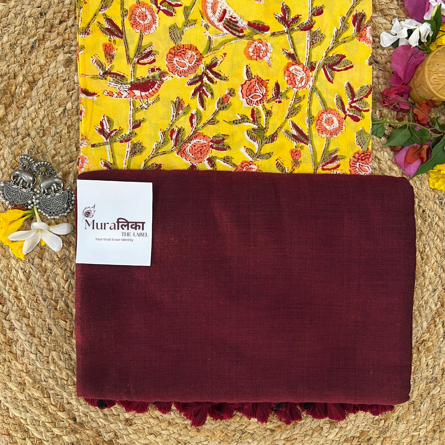 Muralika Light Maroon Handloom Saree