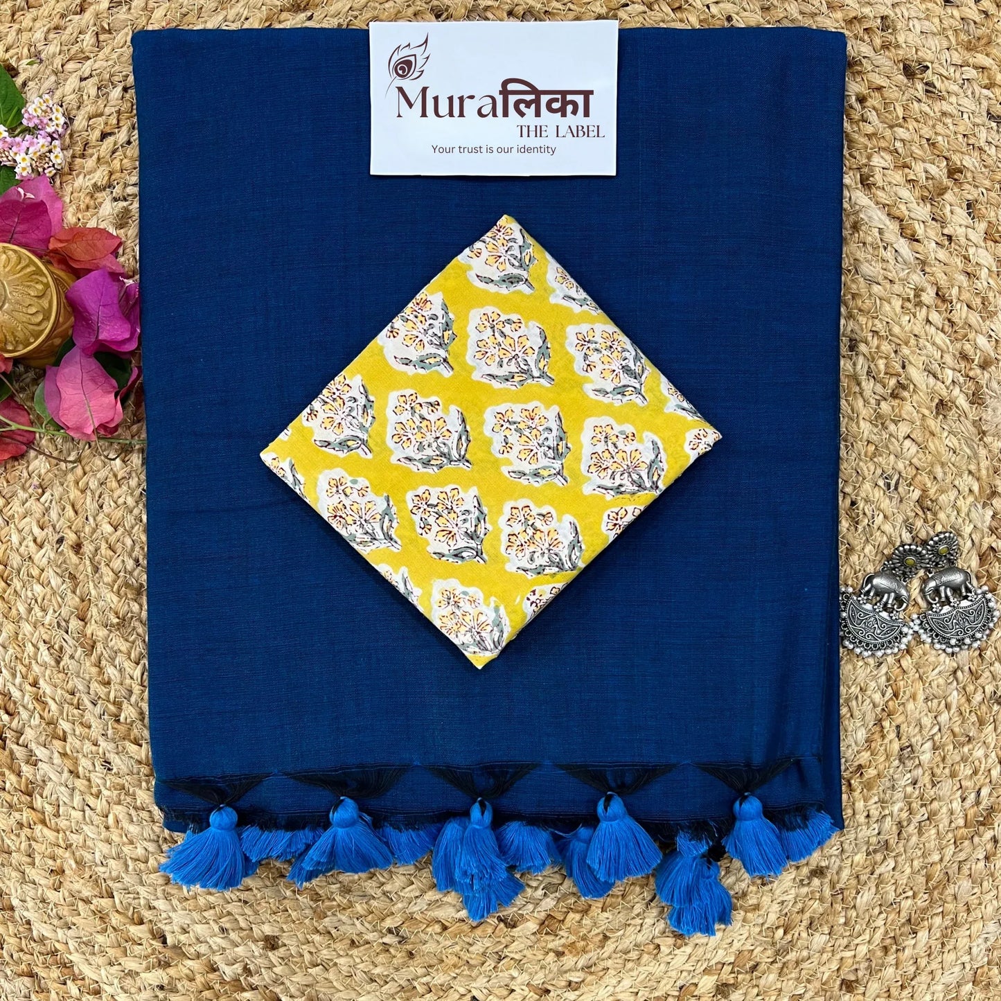 Muralika Indigo Handloom Saree - Muralika the label