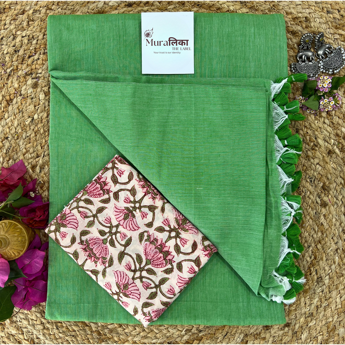 Muralika Light Green Handloom Saree