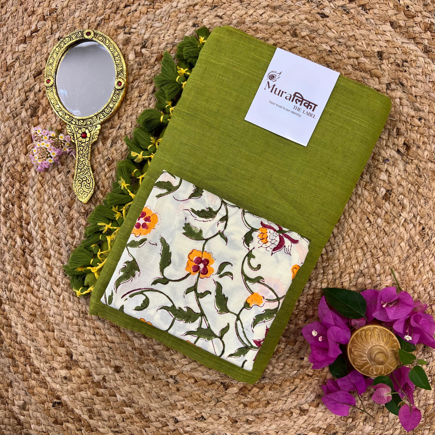 Muralika Light Mehendi Handloom Saree
