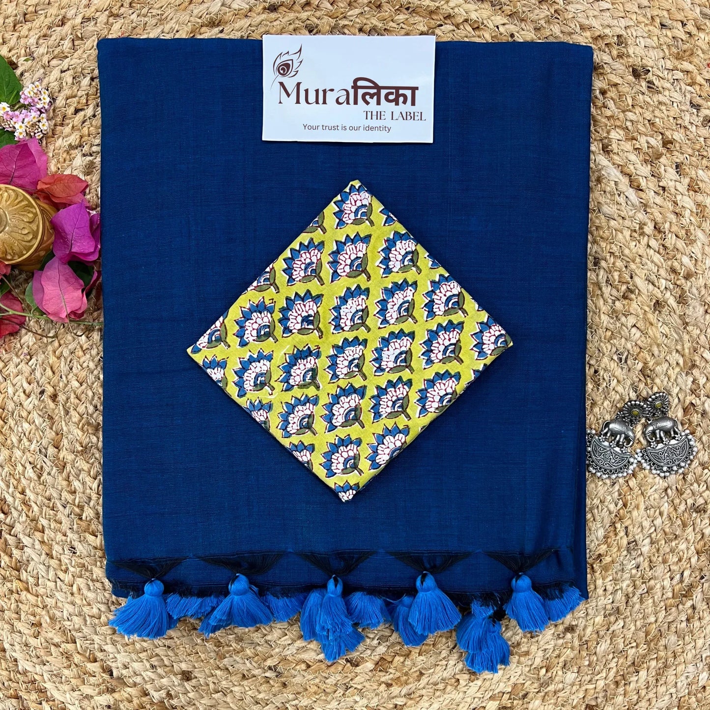 Muralika Indigo Handloom Saree - Muralika the label