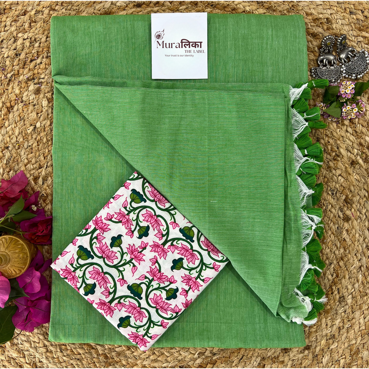 Muralika Light Green Handloom Saree