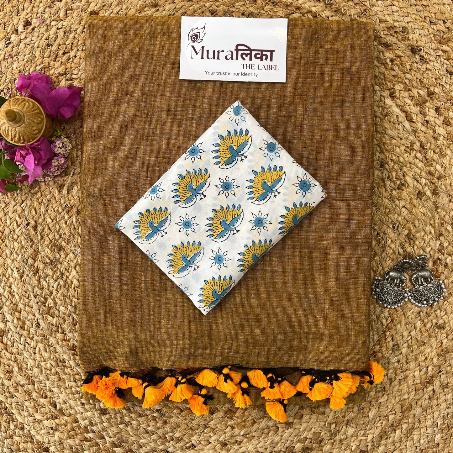 Muralika Mustard Handloom Saree - Muralika the label