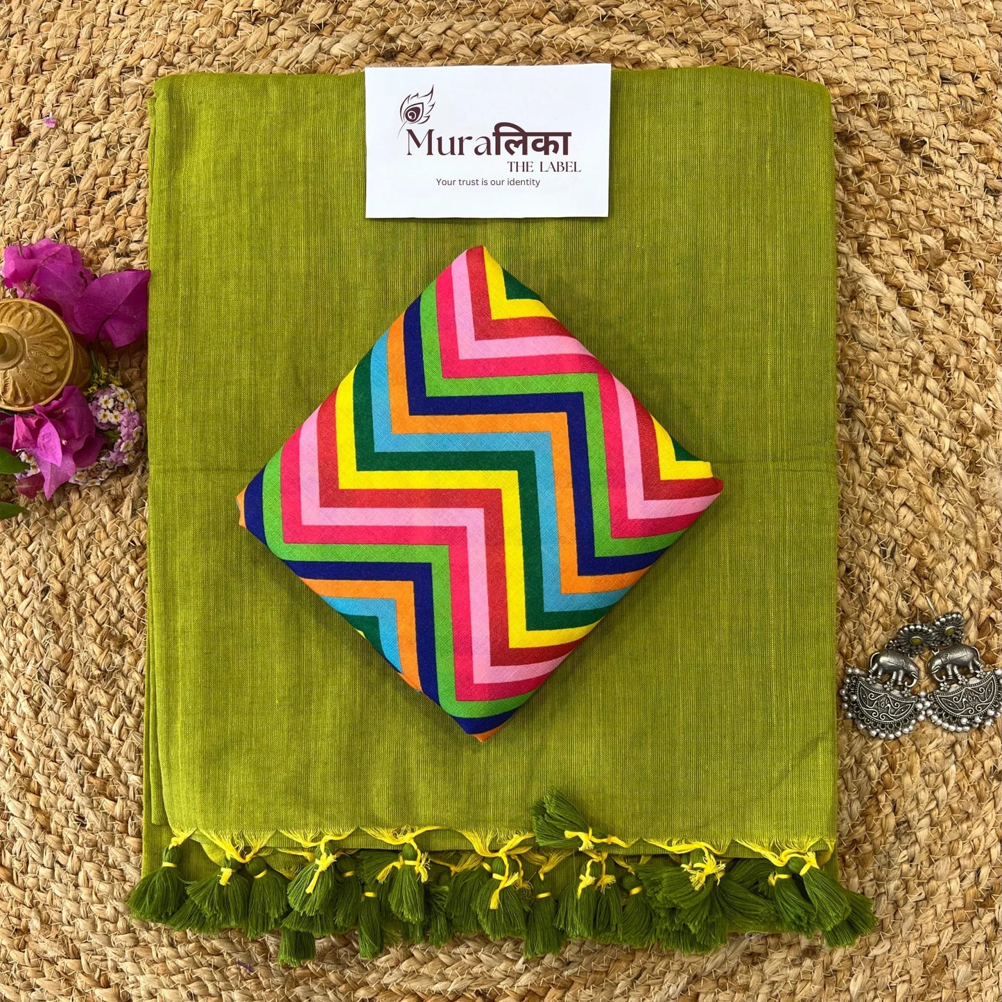 Muralika Light Mehendi Handloom Saree - Muralika the label