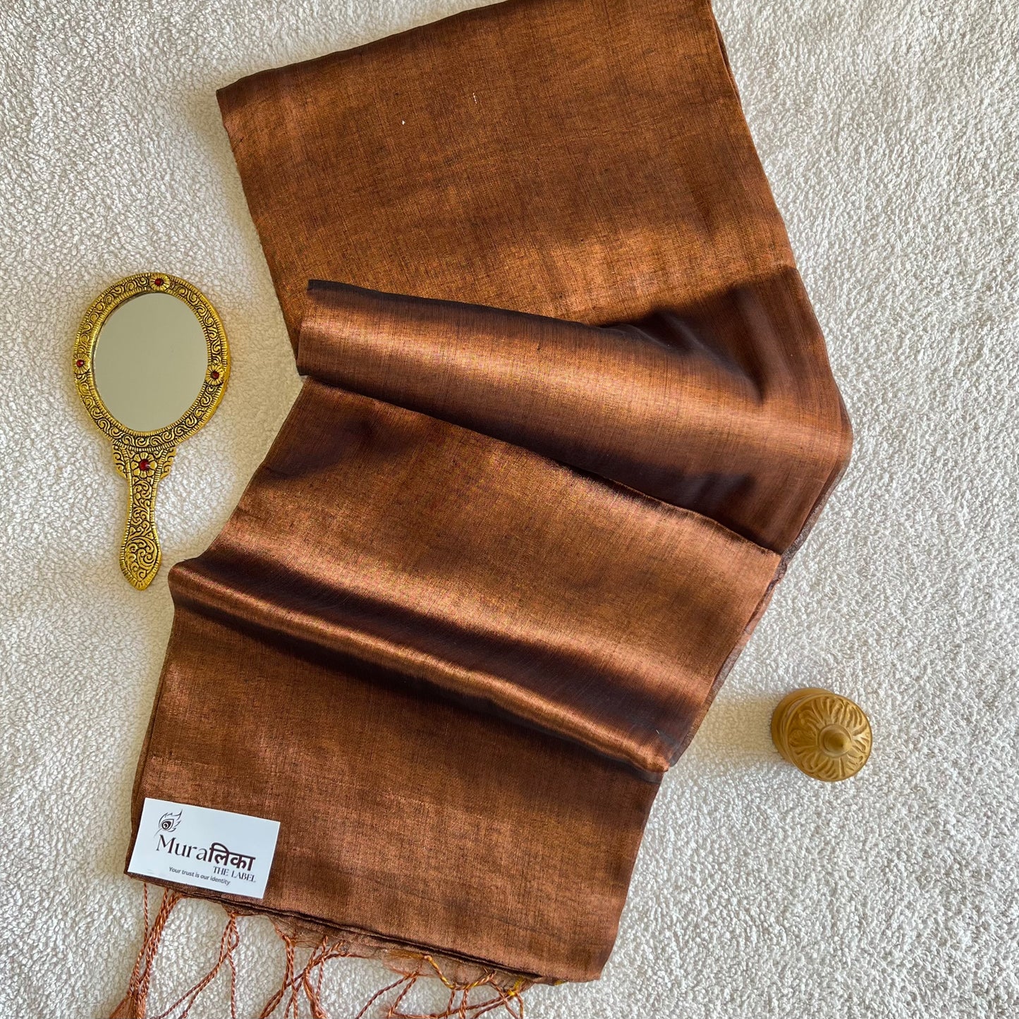 MURALIKA COPPER HANDLOOM TISSUE SAREE