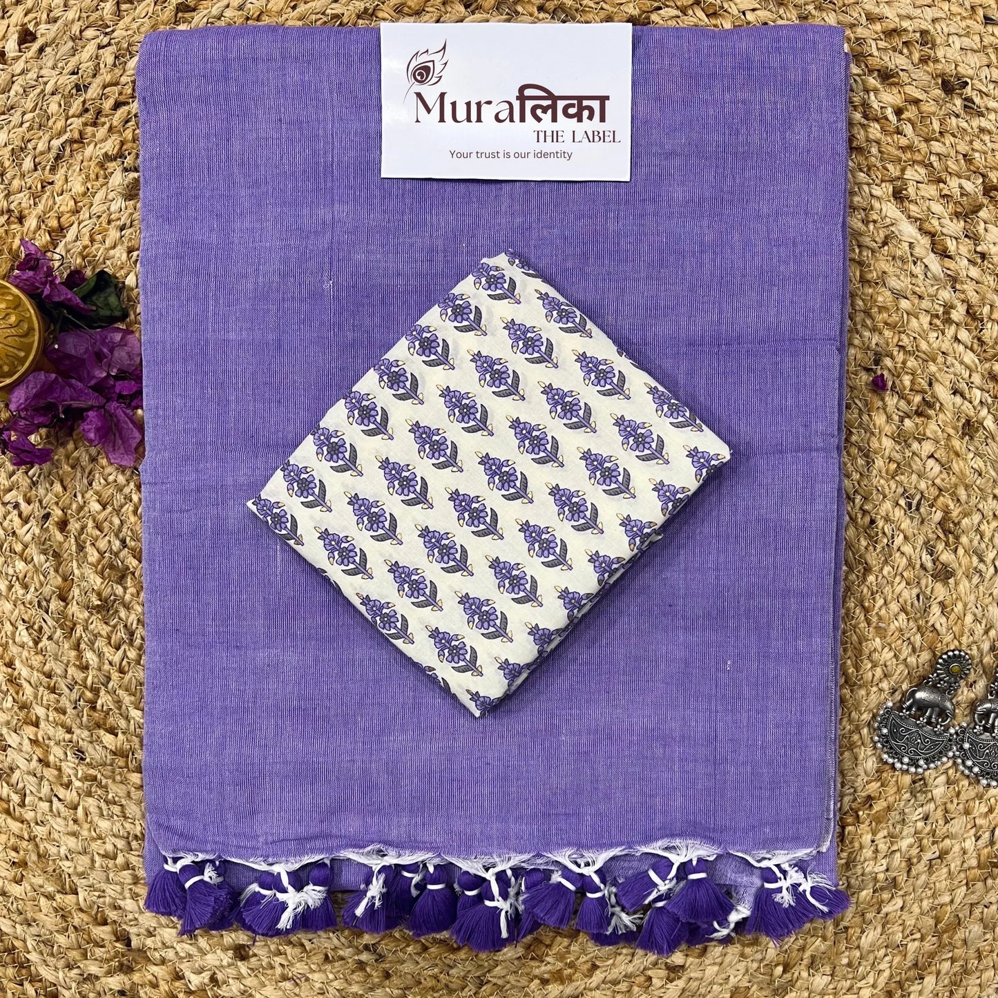 Muralika Lilac Handloom Saree - Muralika the label