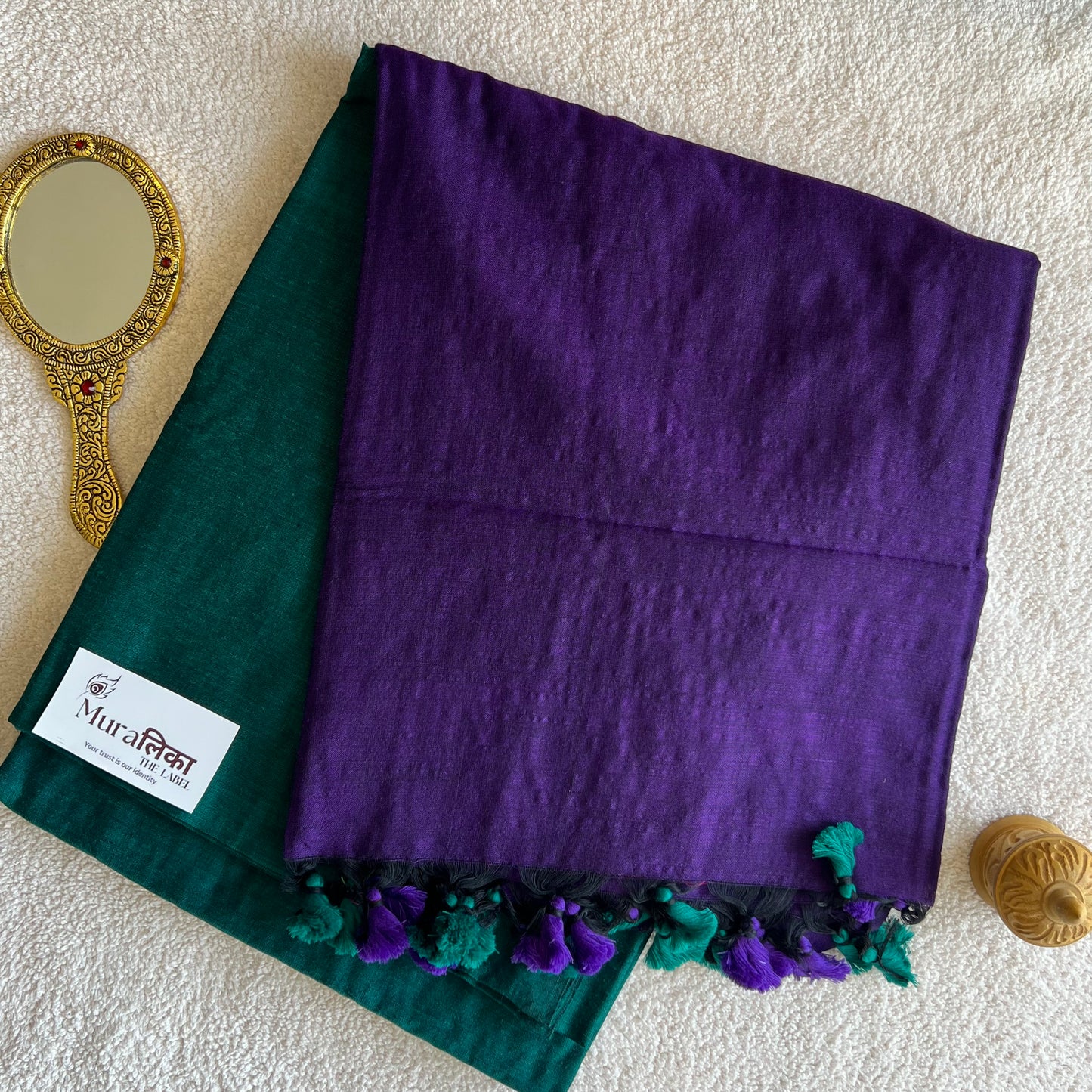 Muralika Purple & Rama Handloom Cotton Saree