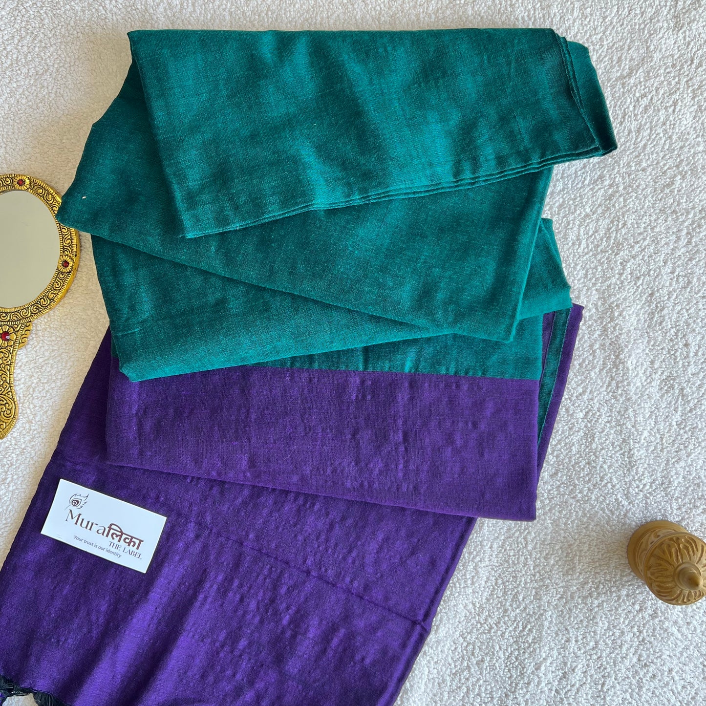 Muralika Purple & Rama Handloom Cotton Saree