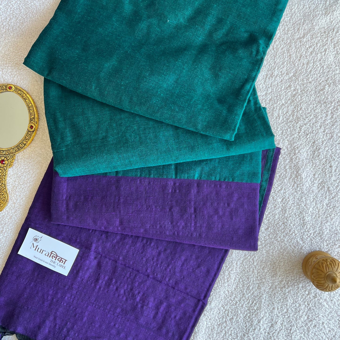 Muralika Purple & Rama Handloom Cotton Saree