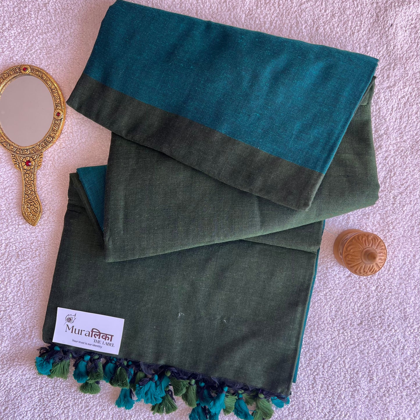 Muralika Rama Green Handloom Cotton Saree