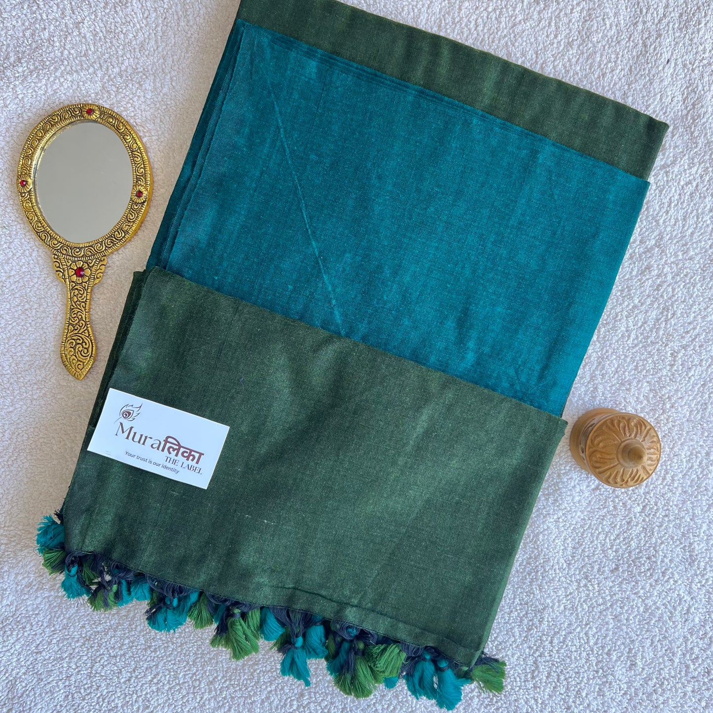 Muralika Rama Green Handloom Cotton Saree