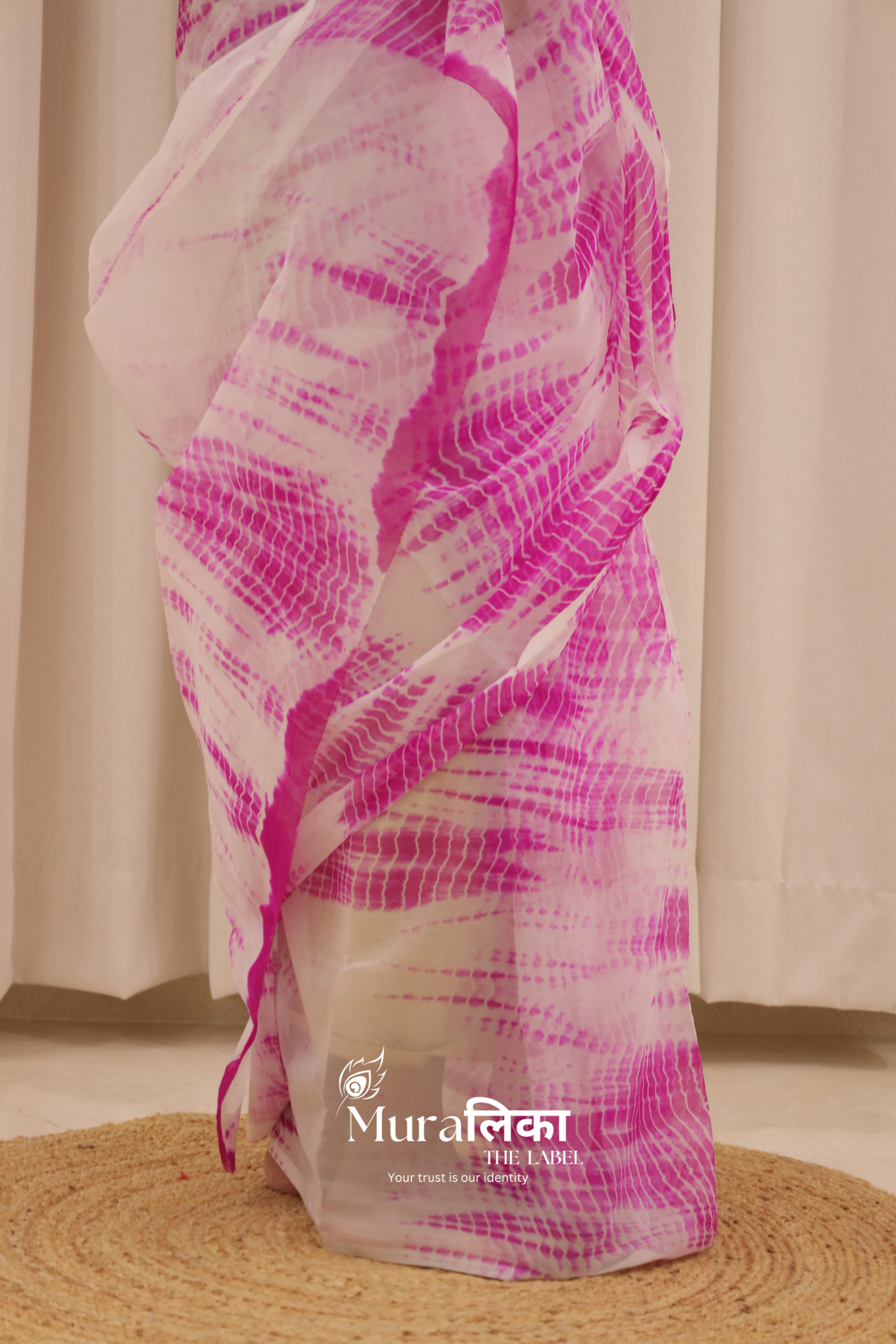 Rangeen Rani Hand Dyed Shibori Bandhej Chiffon Saree