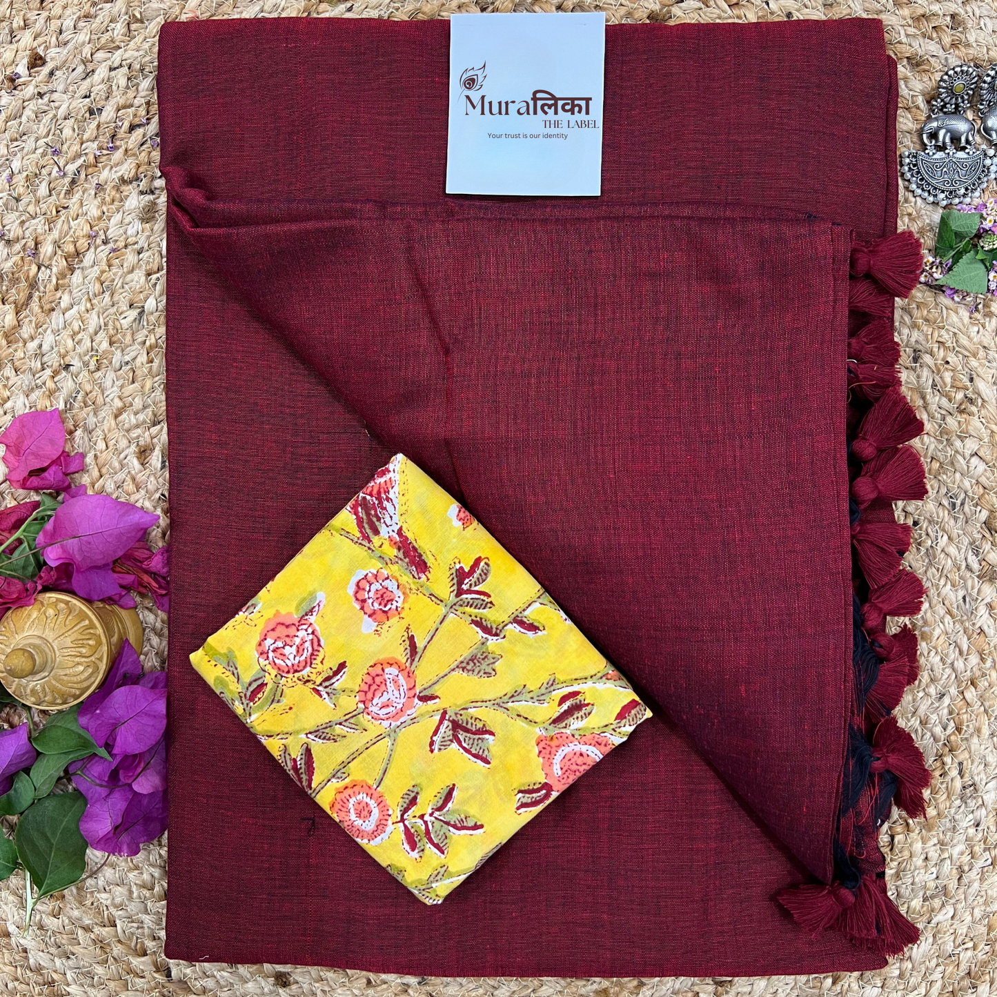 Muralika Light Maroon Handloom Saree