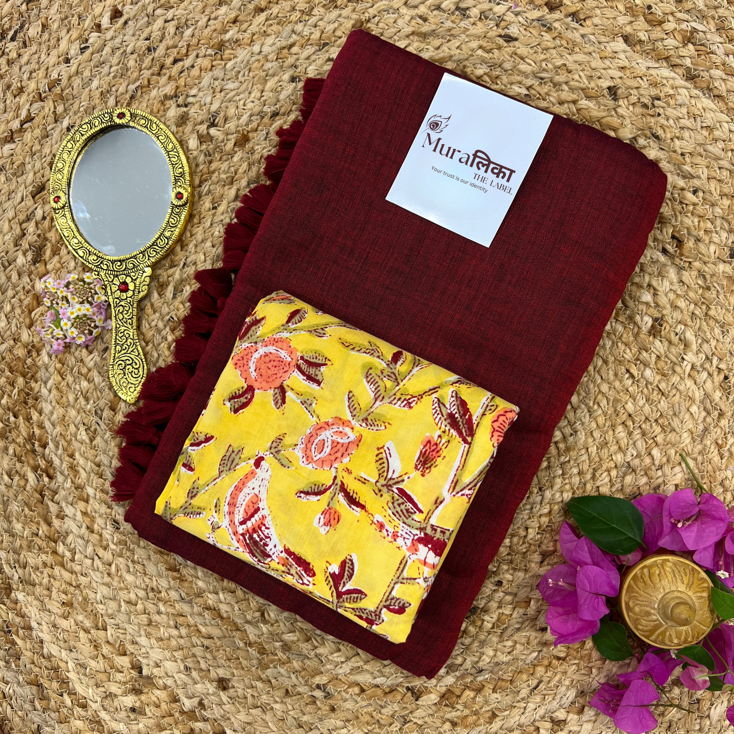 Muralika Light Maroon Handloom Saree