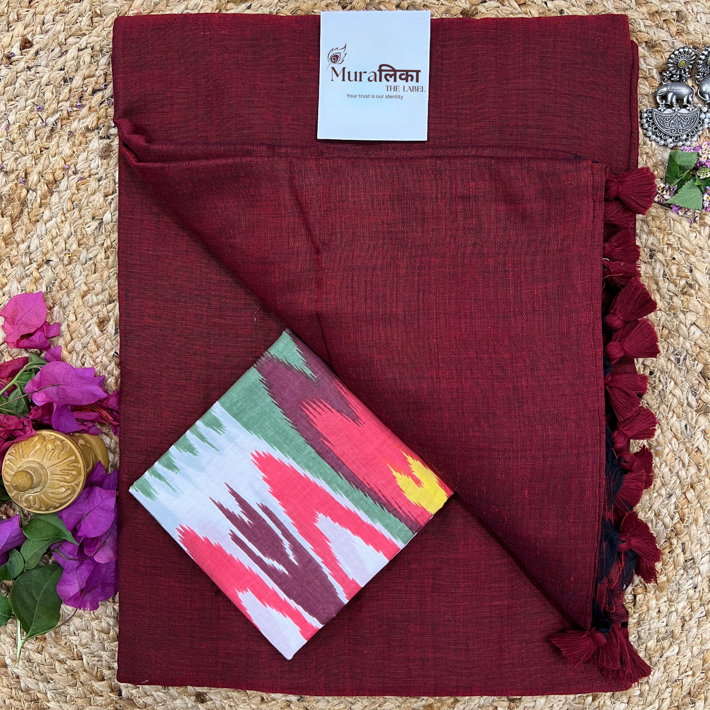 Muralika Light Maroon Handloom Saree
